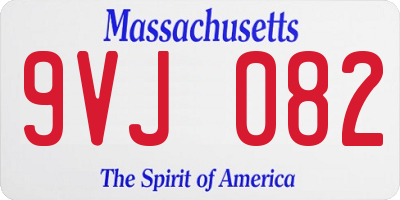 MA license plate 9VJ082