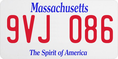 MA license plate 9VJ086