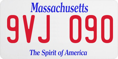 MA license plate 9VJ090
