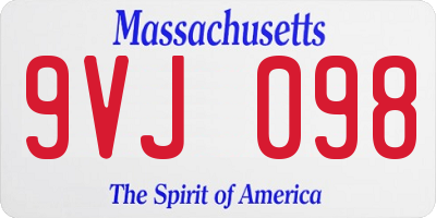 MA license plate 9VJ098