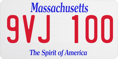 MA license plate 9VJ100