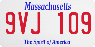 MA license plate 9VJ109
