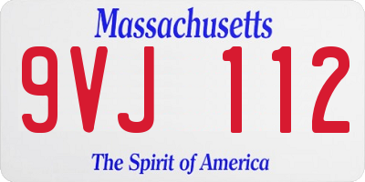 MA license plate 9VJ112