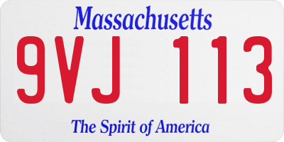 MA license plate 9VJ113