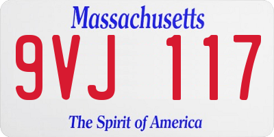 MA license plate 9VJ117
