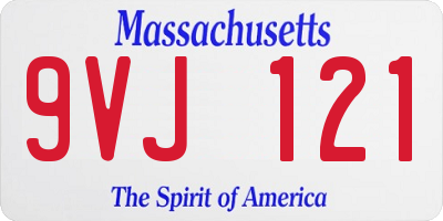 MA license plate 9VJ121