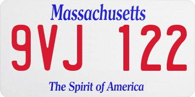 MA license plate 9VJ122