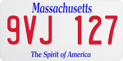 MA license plate 9VJ127
