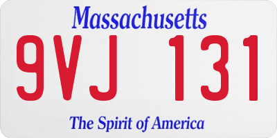 MA license plate 9VJ131