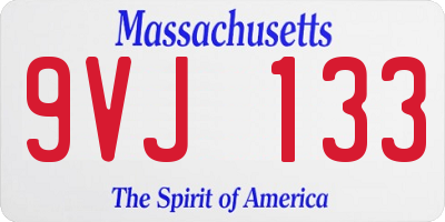 MA license plate 9VJ133