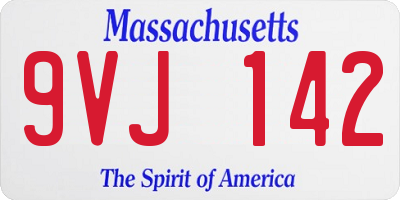 MA license plate 9VJ142