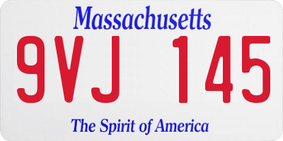 MA license plate 9VJ145
