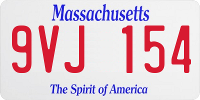 MA license plate 9VJ154