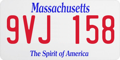 MA license plate 9VJ158