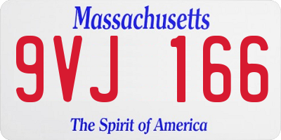 MA license plate 9VJ166