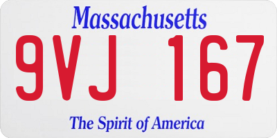 MA license plate 9VJ167