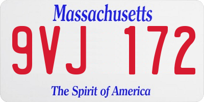 MA license plate 9VJ172