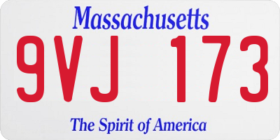 MA license plate 9VJ173