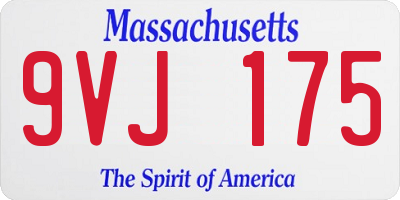MA license plate 9VJ175