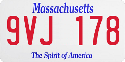 MA license plate 9VJ178