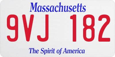 MA license plate 9VJ182