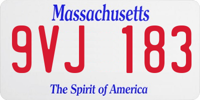 MA license plate 9VJ183