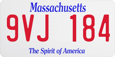 MA license plate 9VJ184