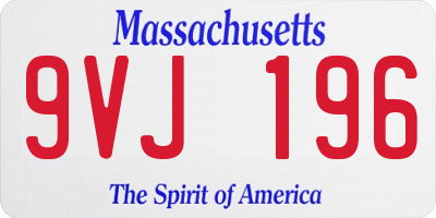 MA license plate 9VJ196
