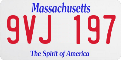 MA license plate 9VJ197