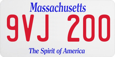 MA license plate 9VJ200