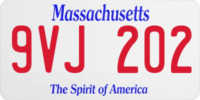 MA license plate 9VJ202