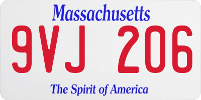 MA license plate 9VJ206