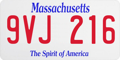 MA license plate 9VJ216