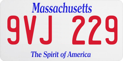 MA license plate 9VJ229