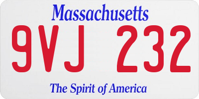 MA license plate 9VJ232