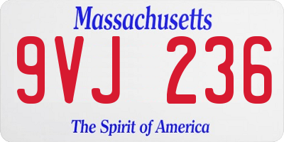 MA license plate 9VJ236