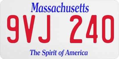 MA license plate 9VJ240