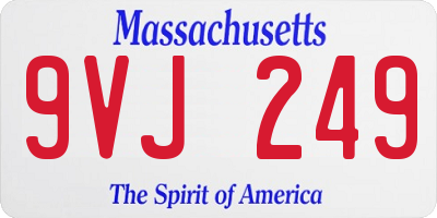 MA license plate 9VJ249