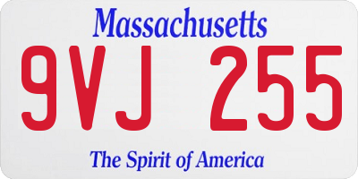 MA license plate 9VJ255