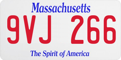 MA license plate 9VJ266
