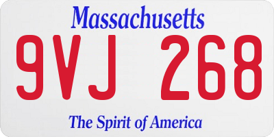 MA license plate 9VJ268
