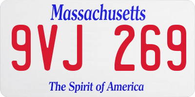 MA license plate 9VJ269