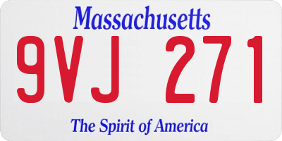 MA license plate 9VJ271