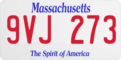 MA license plate 9VJ273