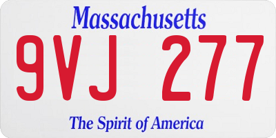 MA license plate 9VJ277