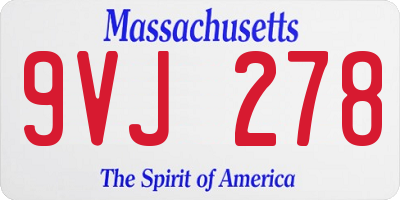 MA license plate 9VJ278