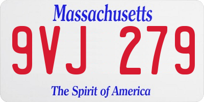 MA license plate 9VJ279