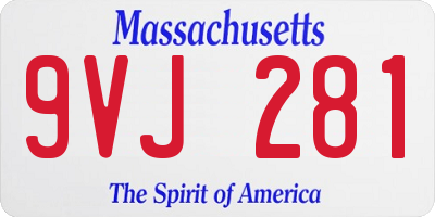 MA license plate 9VJ281