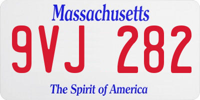 MA license plate 9VJ282