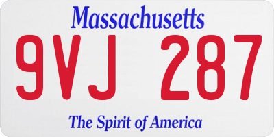 MA license plate 9VJ287